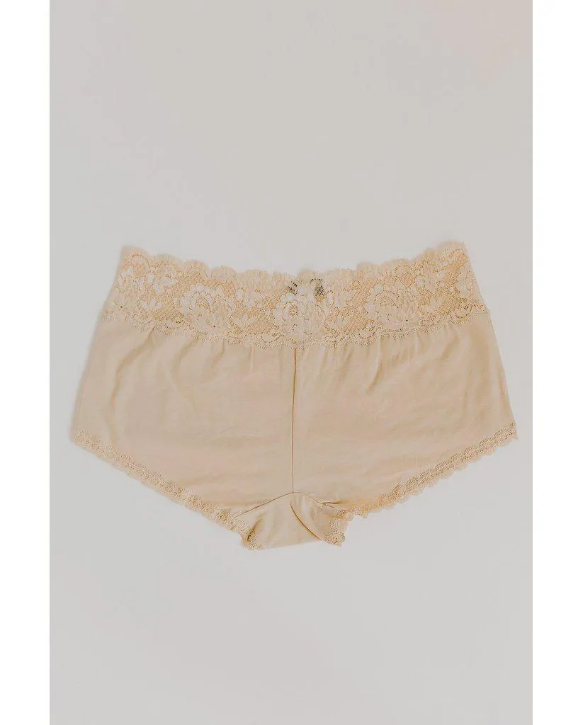 Curvy Boyshorts with Lace - Blush *FINAL SALE*