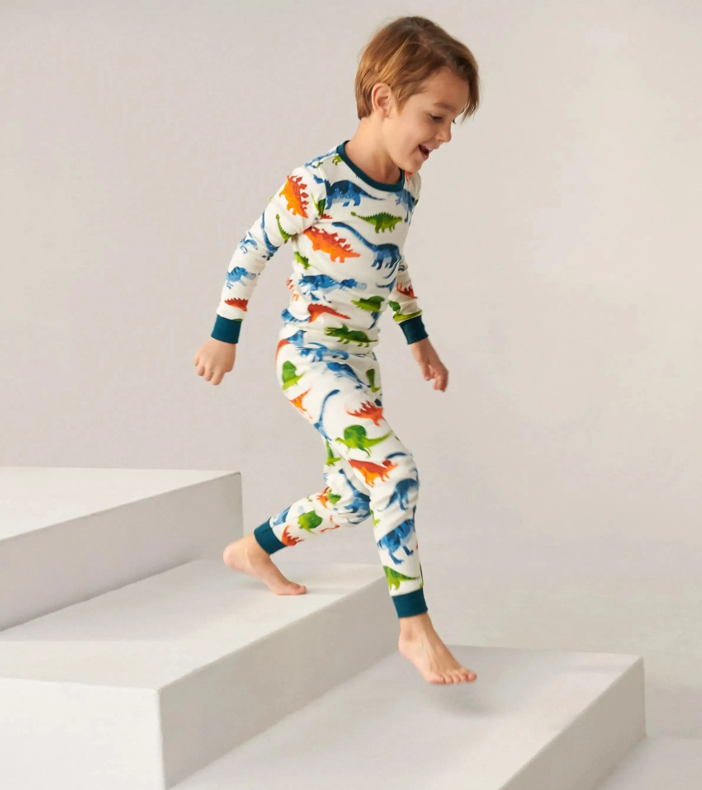 Dinosaur Park Organic Cotton Kids Boys Pajama Set | Hatley