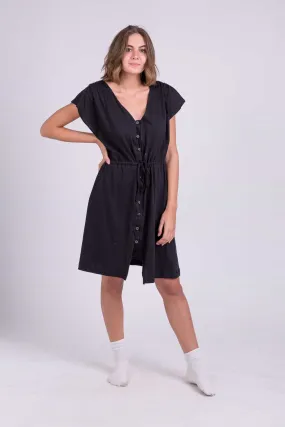 DRAWSTRING MIDI DRESS