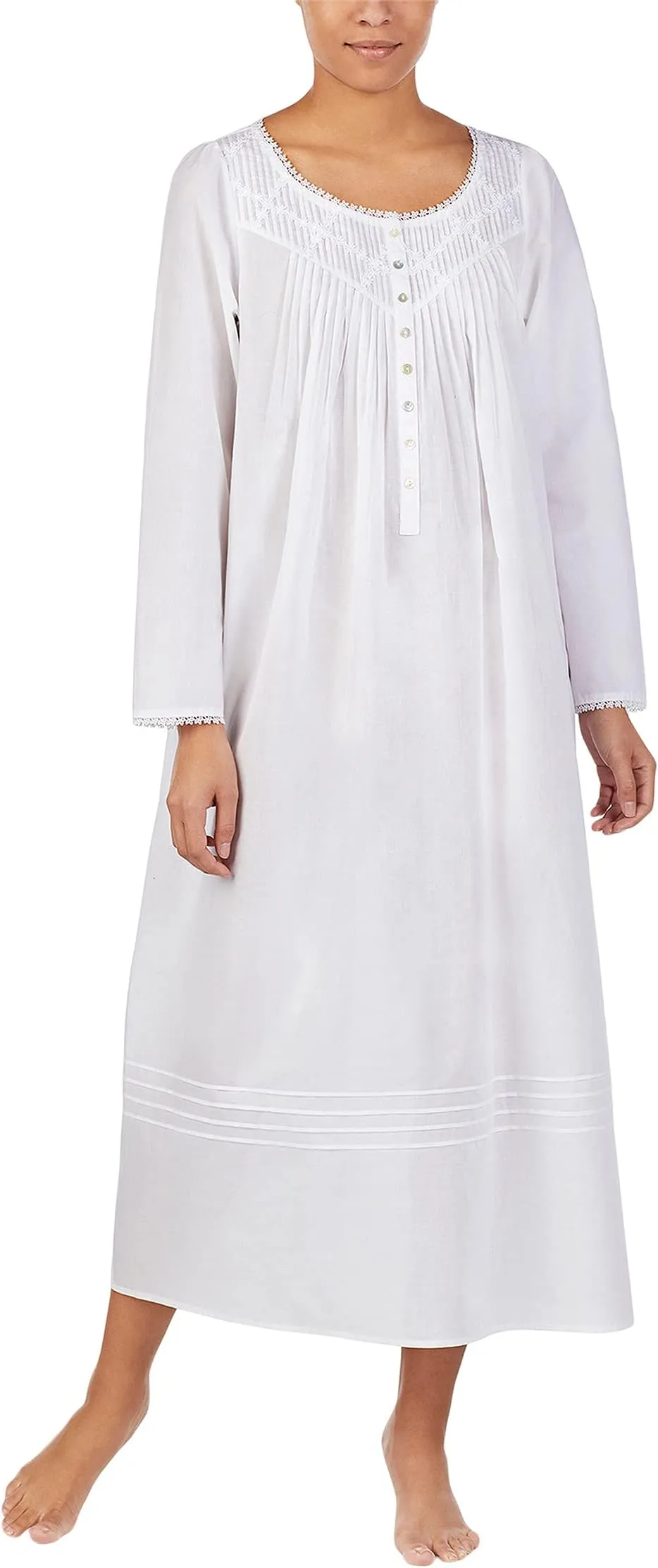 Eileen West Long Sleeve Ballet Nightgown, White