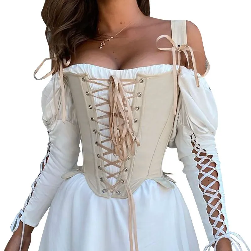 Elastic Criss Cross Lolita Corset Top Retro Bustier