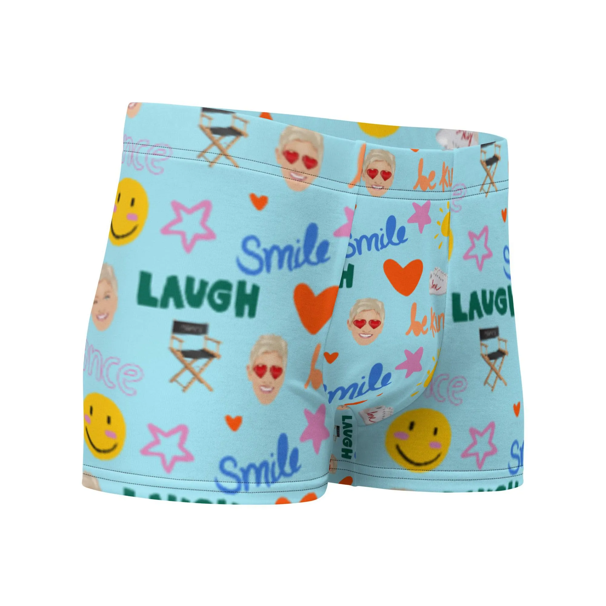 Ellen Show Boxer Briefs Emoji - Aqua