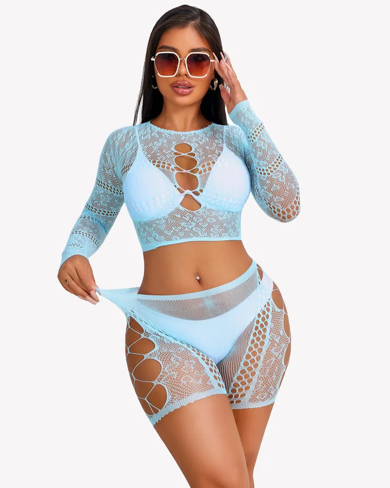 Fishnet Two Piece Lingerie Set