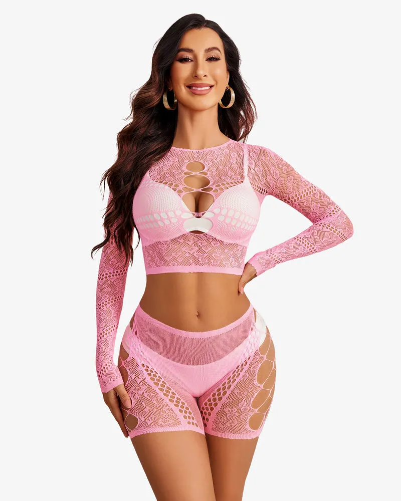 Fishnet Two Piece Lingerie Set