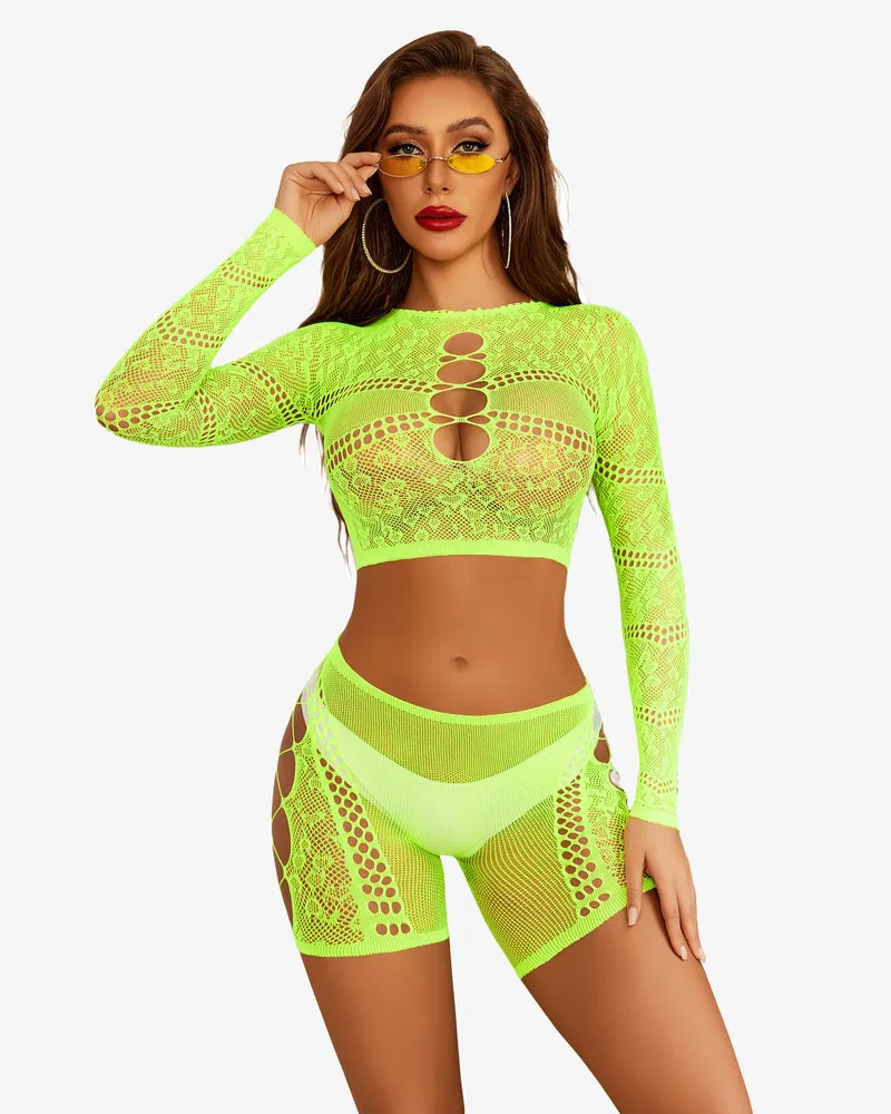 Fishnet Two Piece Lingerie Set