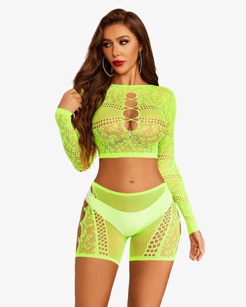 Fishnet Two Piece Lingerie Set