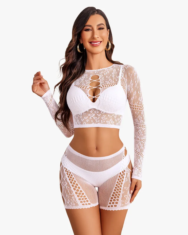 Fishnet Two Piece Lingerie Set