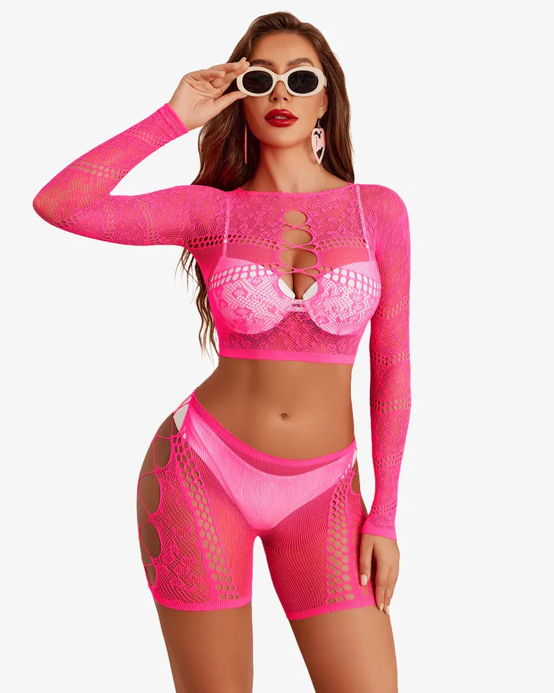 Fishnet Two Piece Lingerie Set