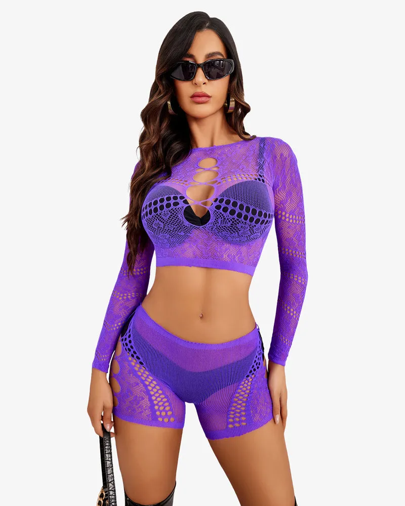 Fishnet Two Piece Lingerie Set