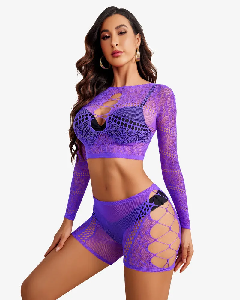 Fishnet Two Piece Lingerie Set