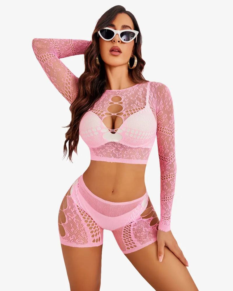 Fishnet Two Piece Lingerie Set