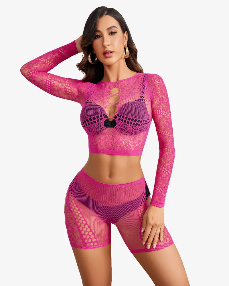 Fishnet Two Piece Lingerie Set