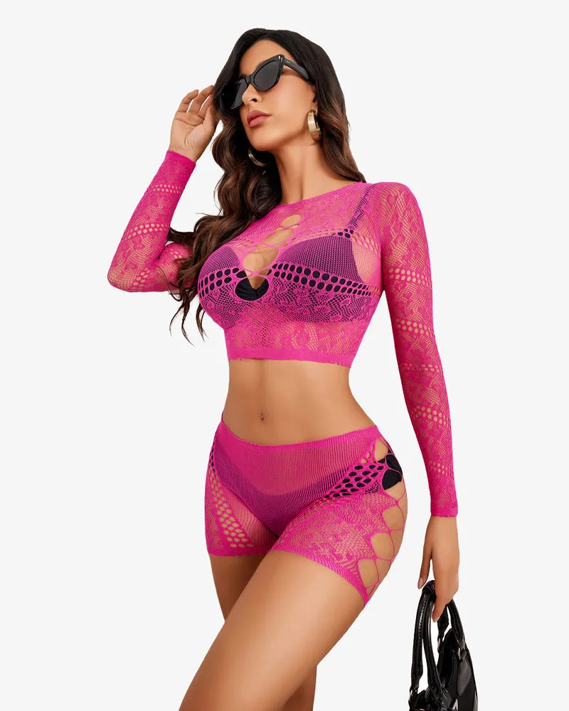 Fishnet Two Piece Lingerie Set