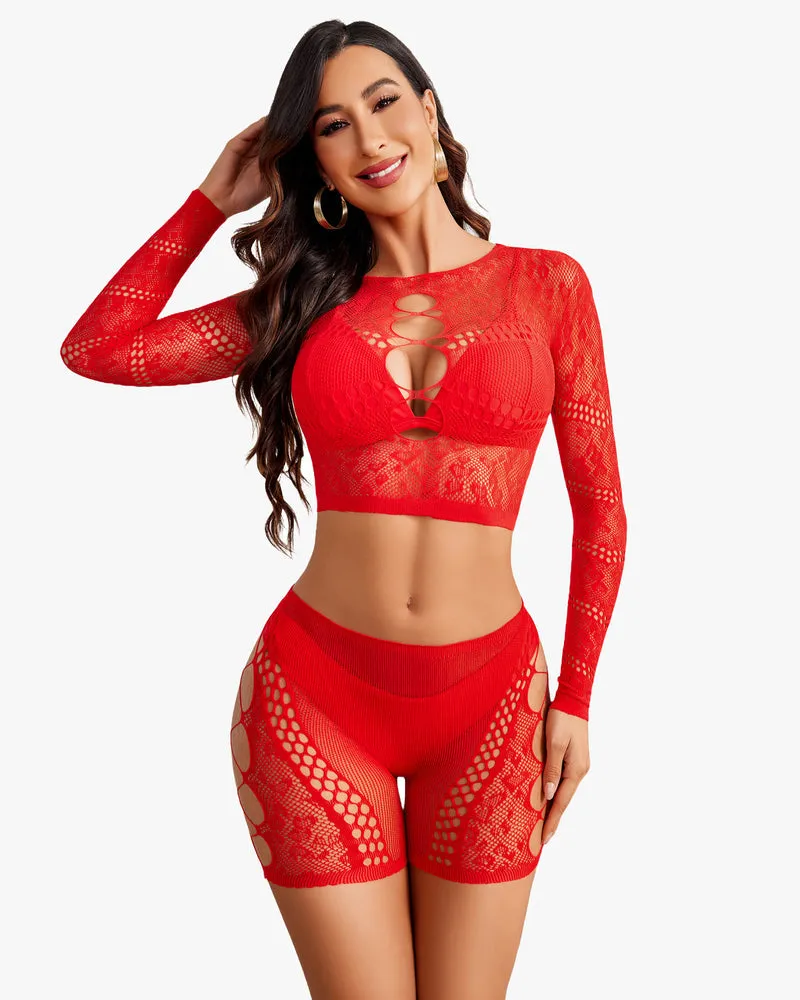 Fishnet Two Piece Lingerie Set