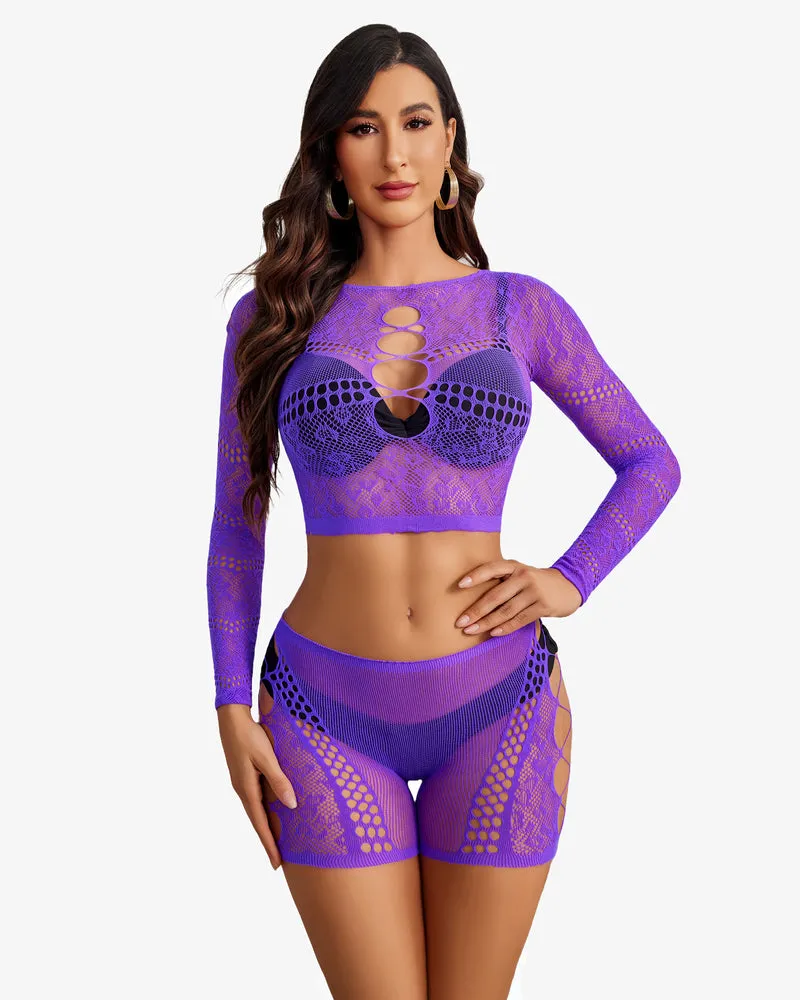 Fishnet Two Piece Lingerie Set