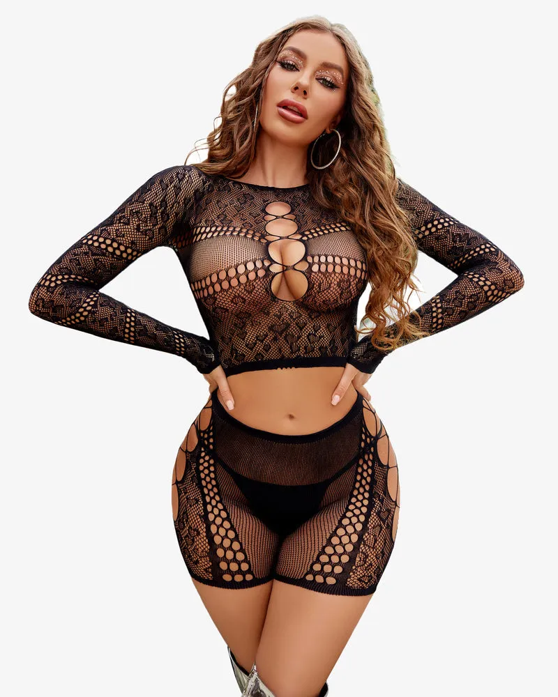 Fishnet Two Piece Lingerie Set