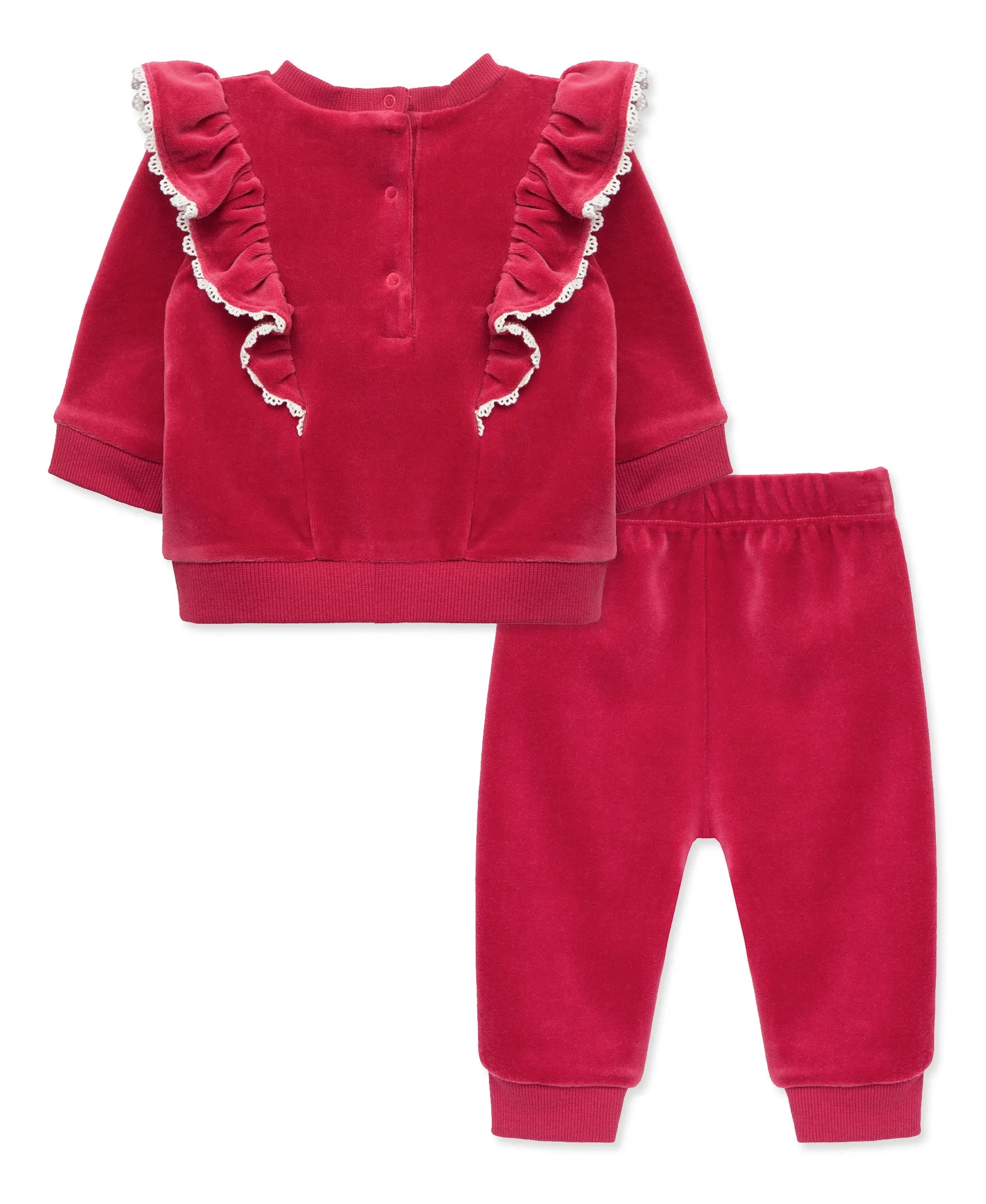 Floral Garland Velour Pant Set