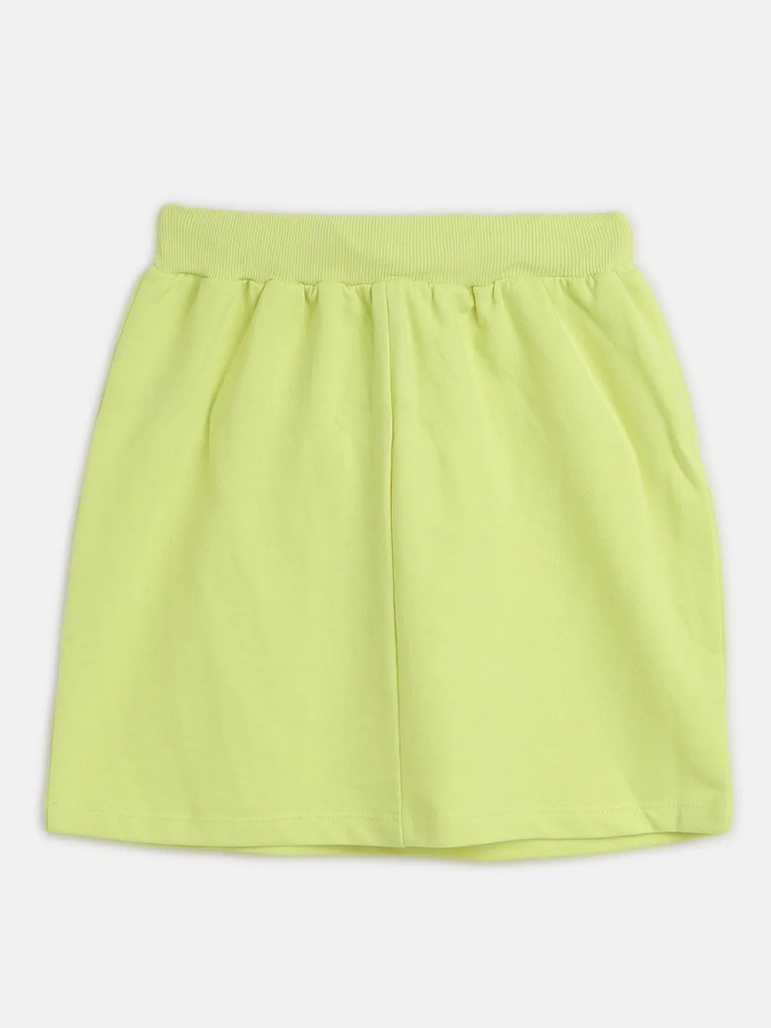 Girls Neon Green Terry Mini Skirt