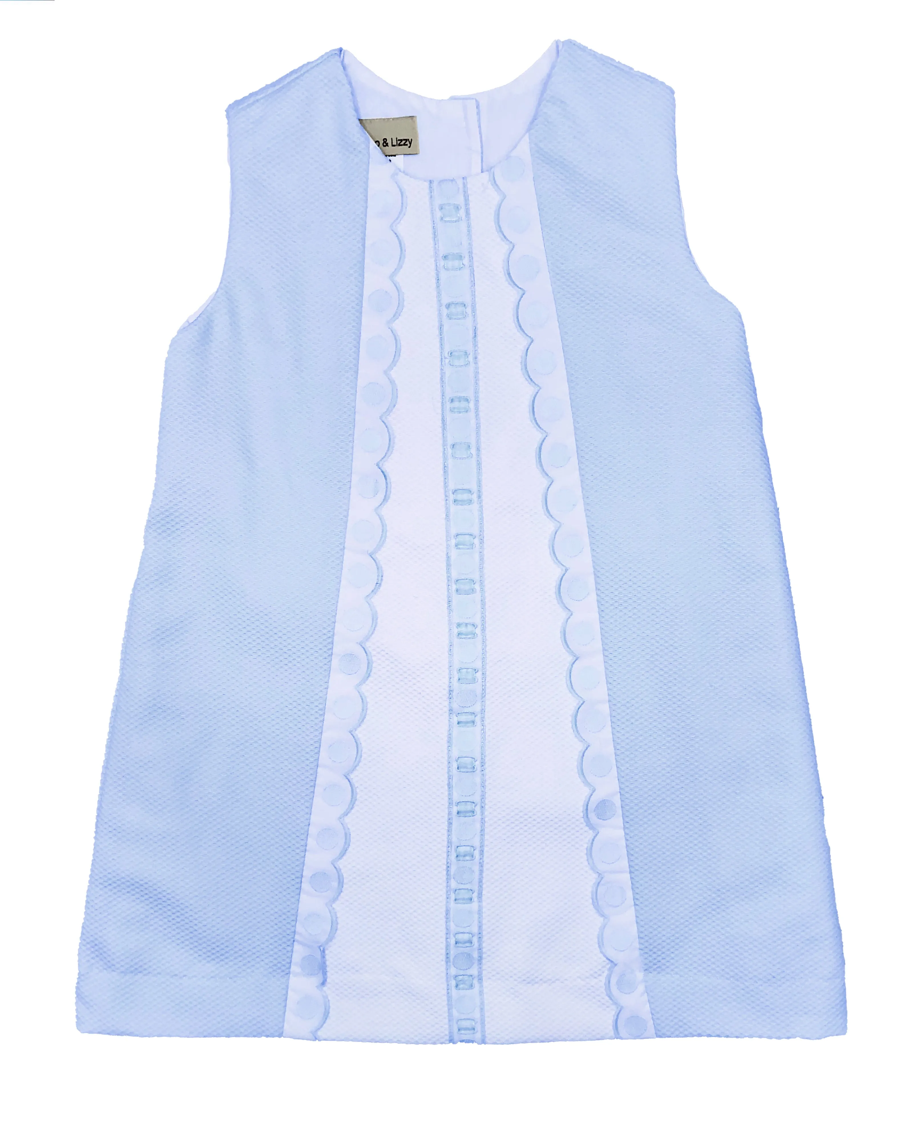 Girl's "Blue and White" A line Dress