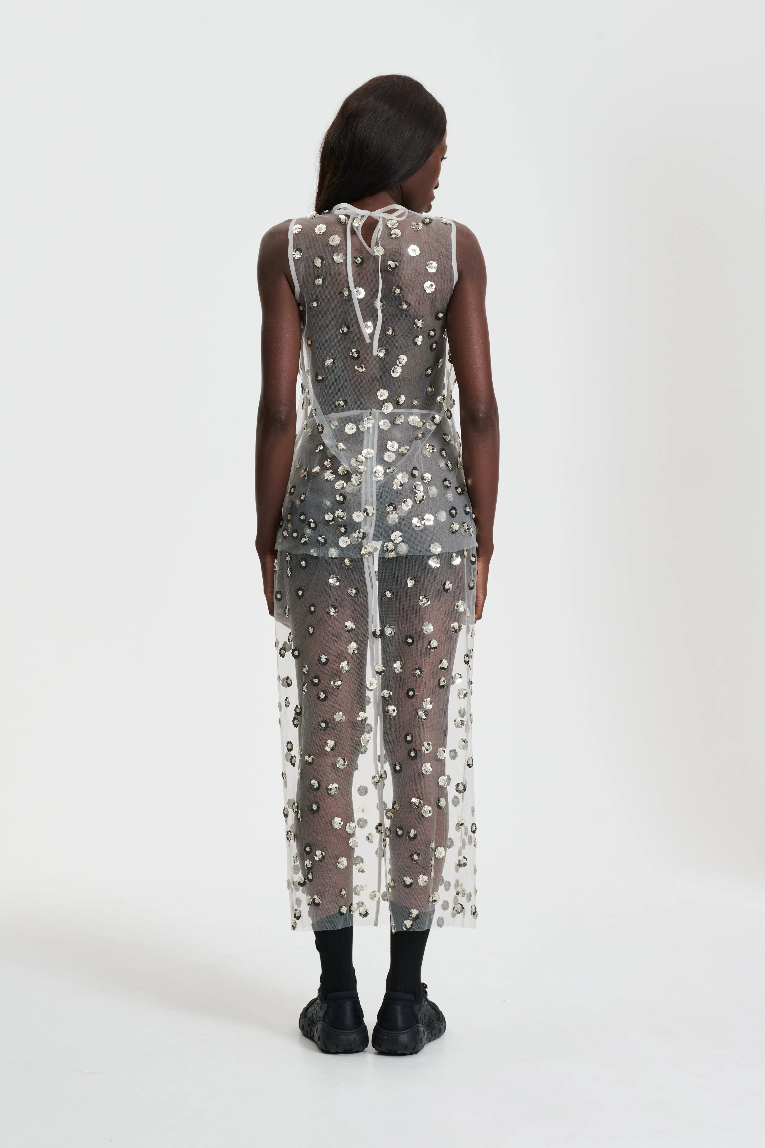 GUS | SKIRT SEQUIN BLOSSOM TULLE CLEAR