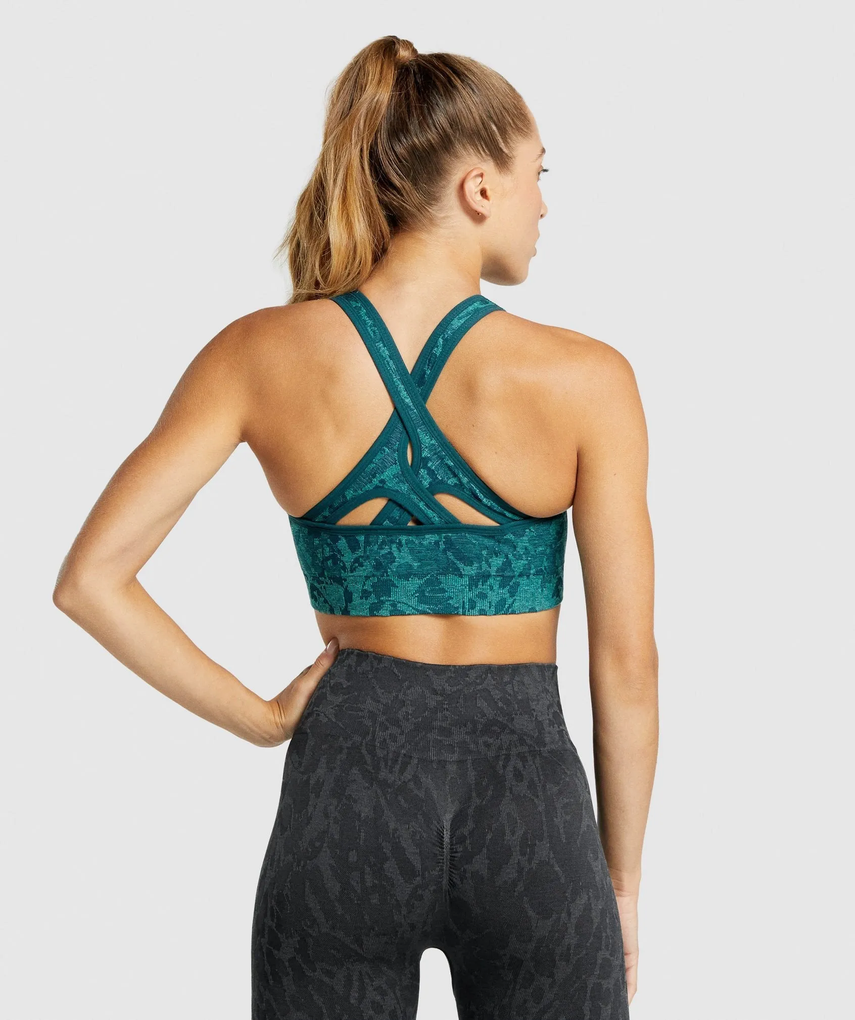 Gymshark Adapt Animal Seamless Sports Bra - Butterfly | Teal