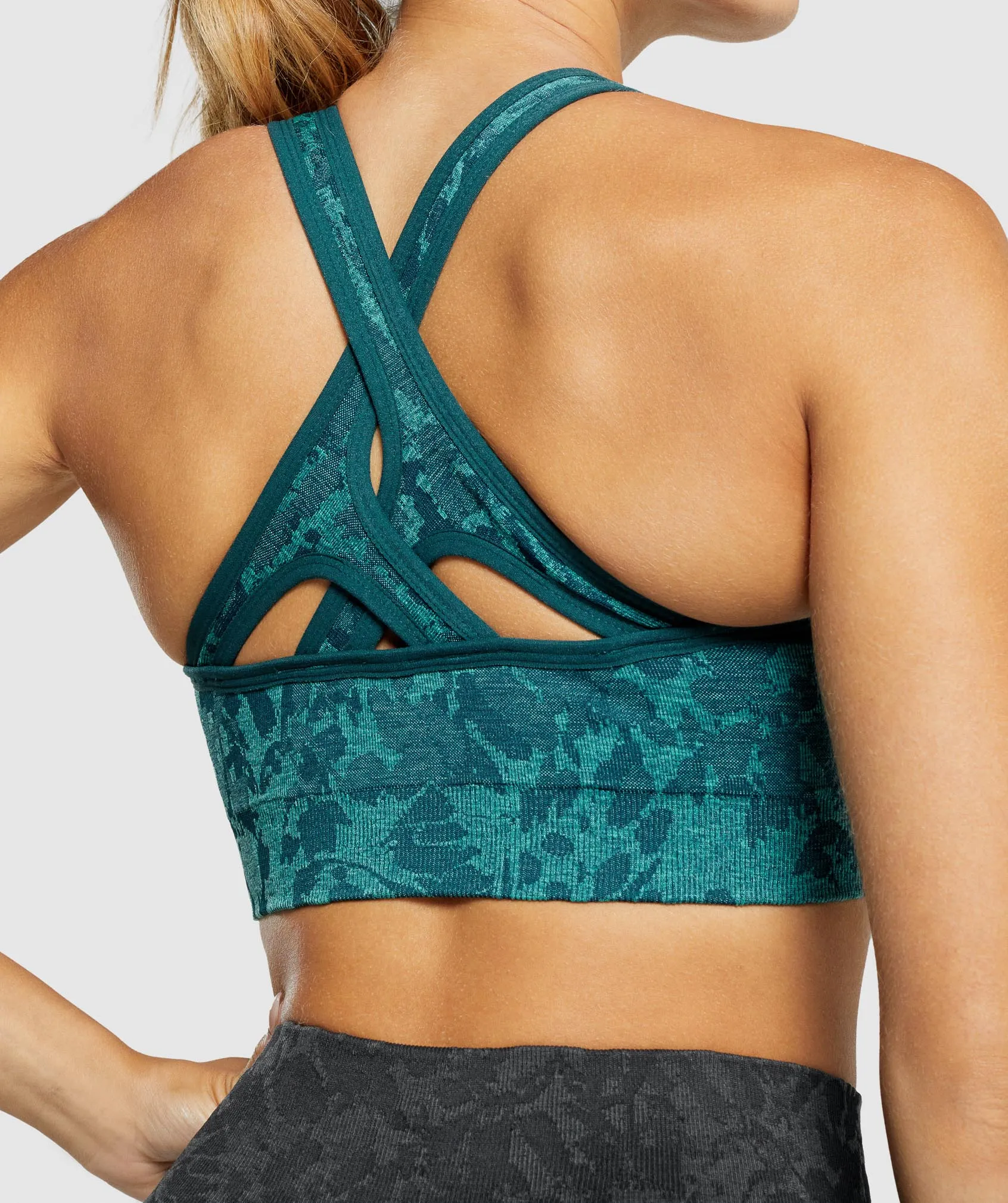 Gymshark Adapt Animal Seamless Sports Bra - Butterfly | Teal