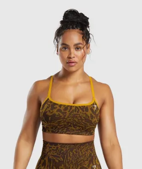 Gymshark Adapt Safari Seamless Sports Bra - Archive Brown/Burnt Yellow