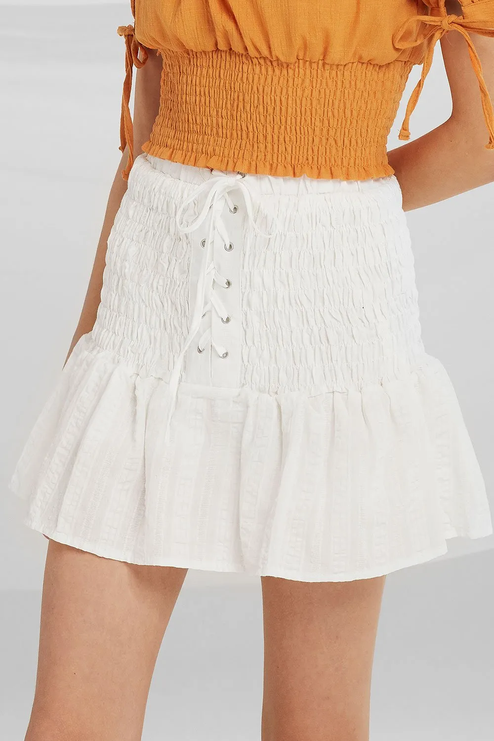 Halle Eyelet Lace Smock Skort