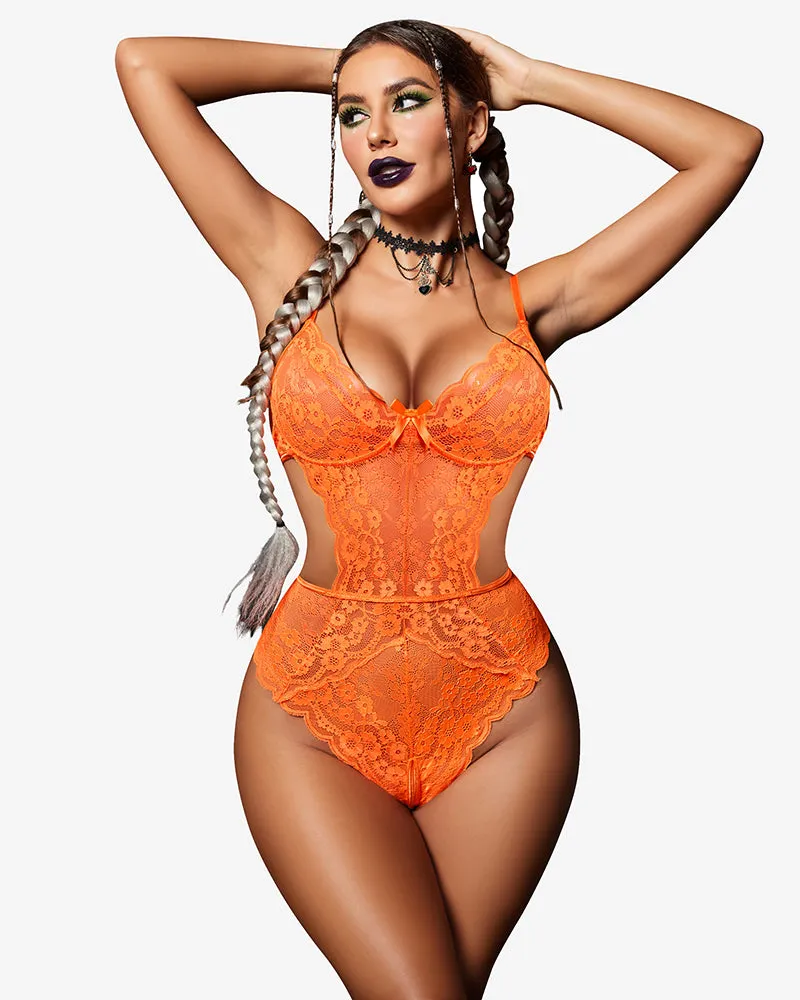 Halloween Lingerie Lace Bodysuit