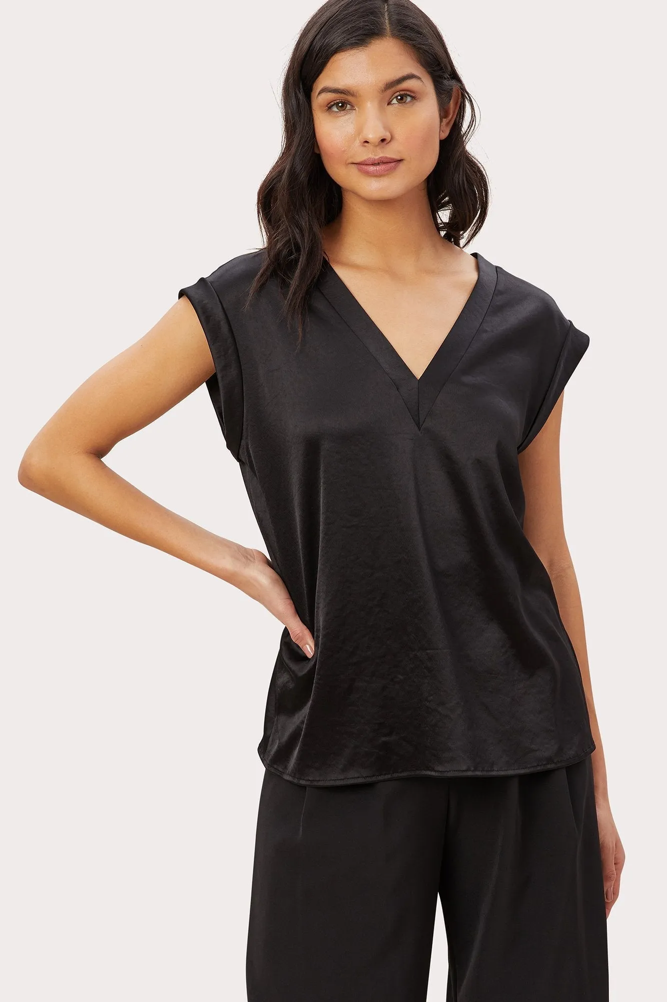 Hammered Satin Mila Reversible Top