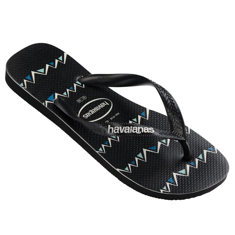 Havaianas Top Stripe Zag Black Thongs