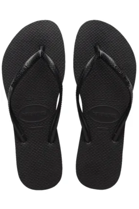 Havaianas | Womens Slim Basic Black Thongs (Black)