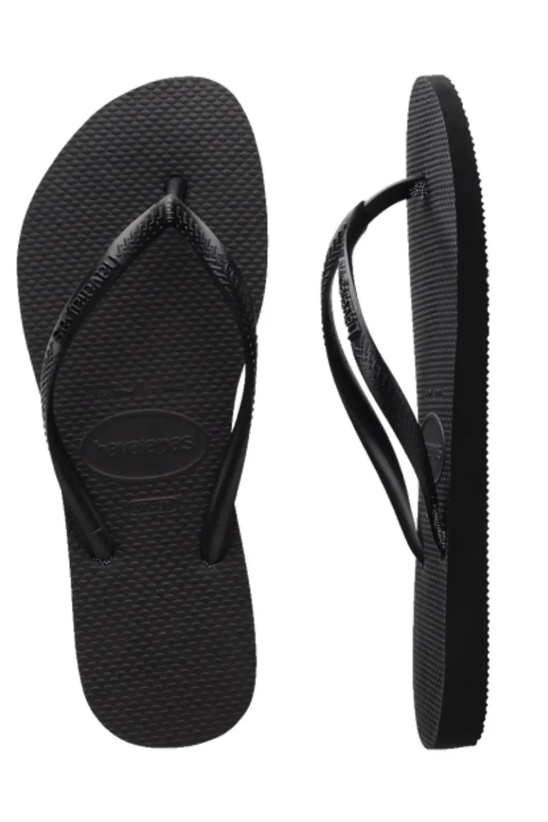 Havaianas | Womens Slim Basic Black Thongs (Black)