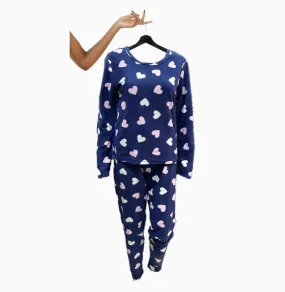 Heart Print Micro-Fleece Pj Set