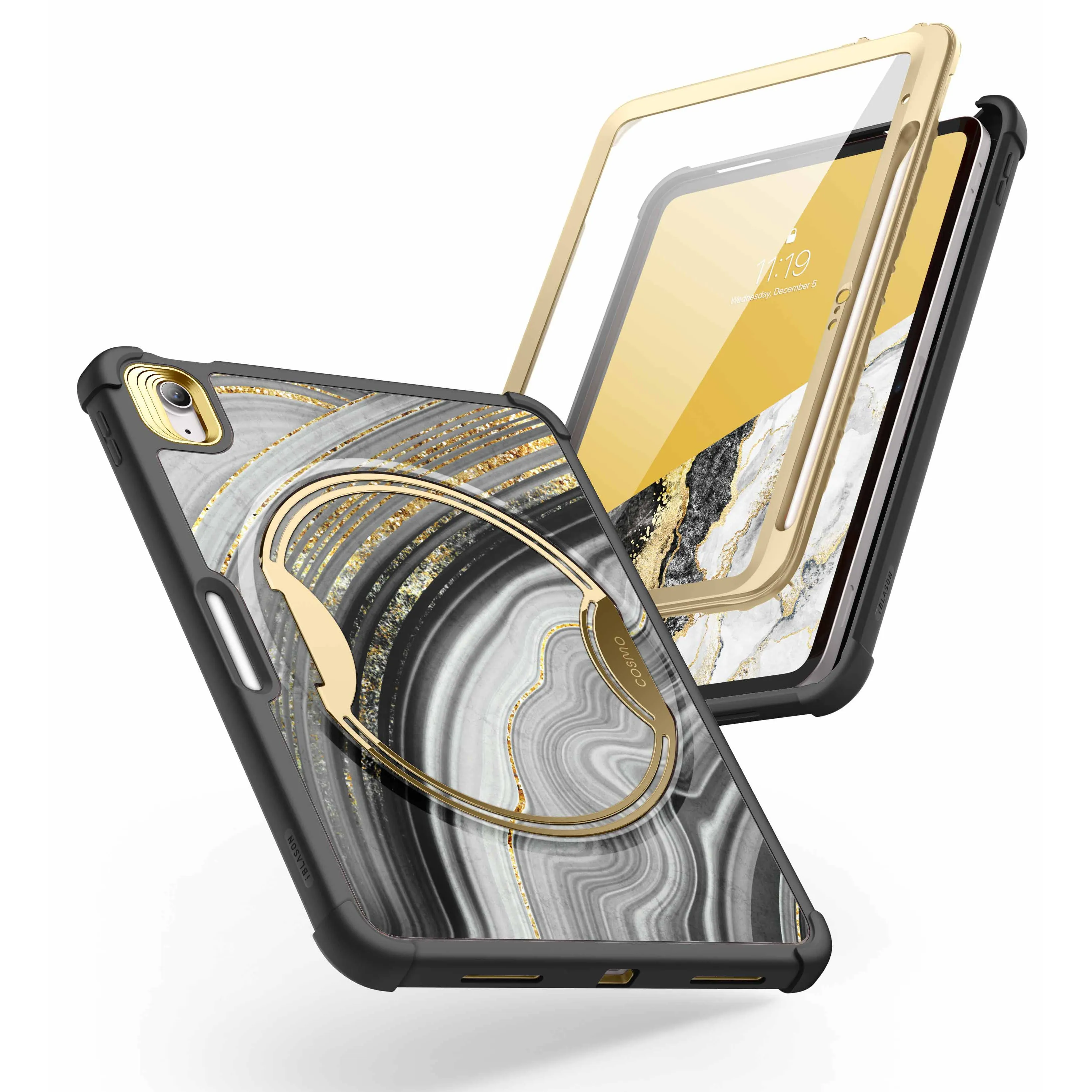 iPad 10.9 inch (2022) Cosmo Case-Marble Black