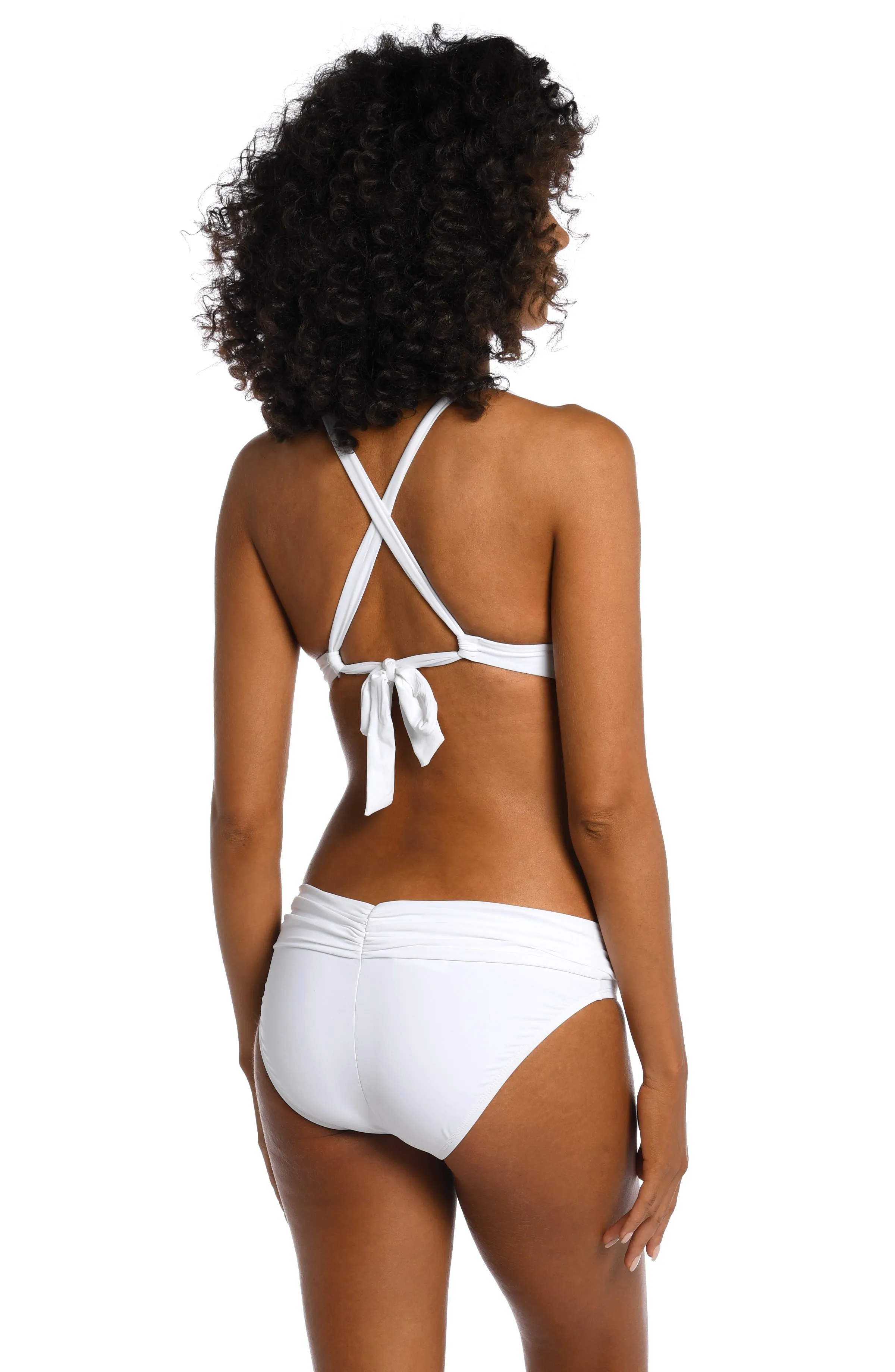 Island Goddess Twist Front Crossback Top - White - FINAL SALE