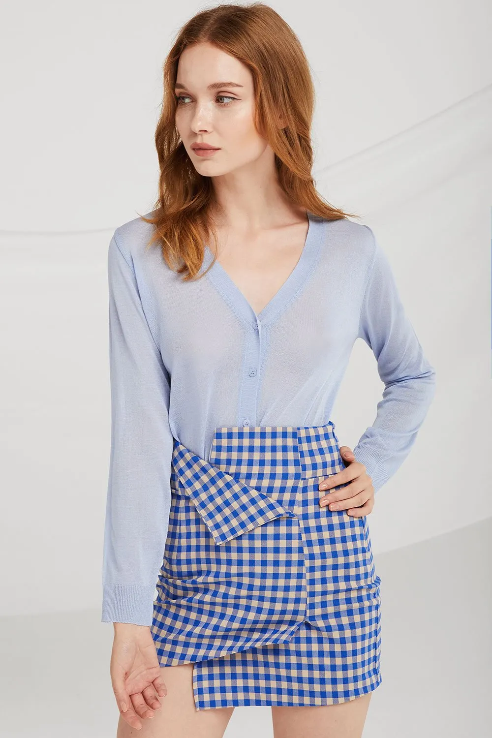 Jada Origami Gingham Skirt