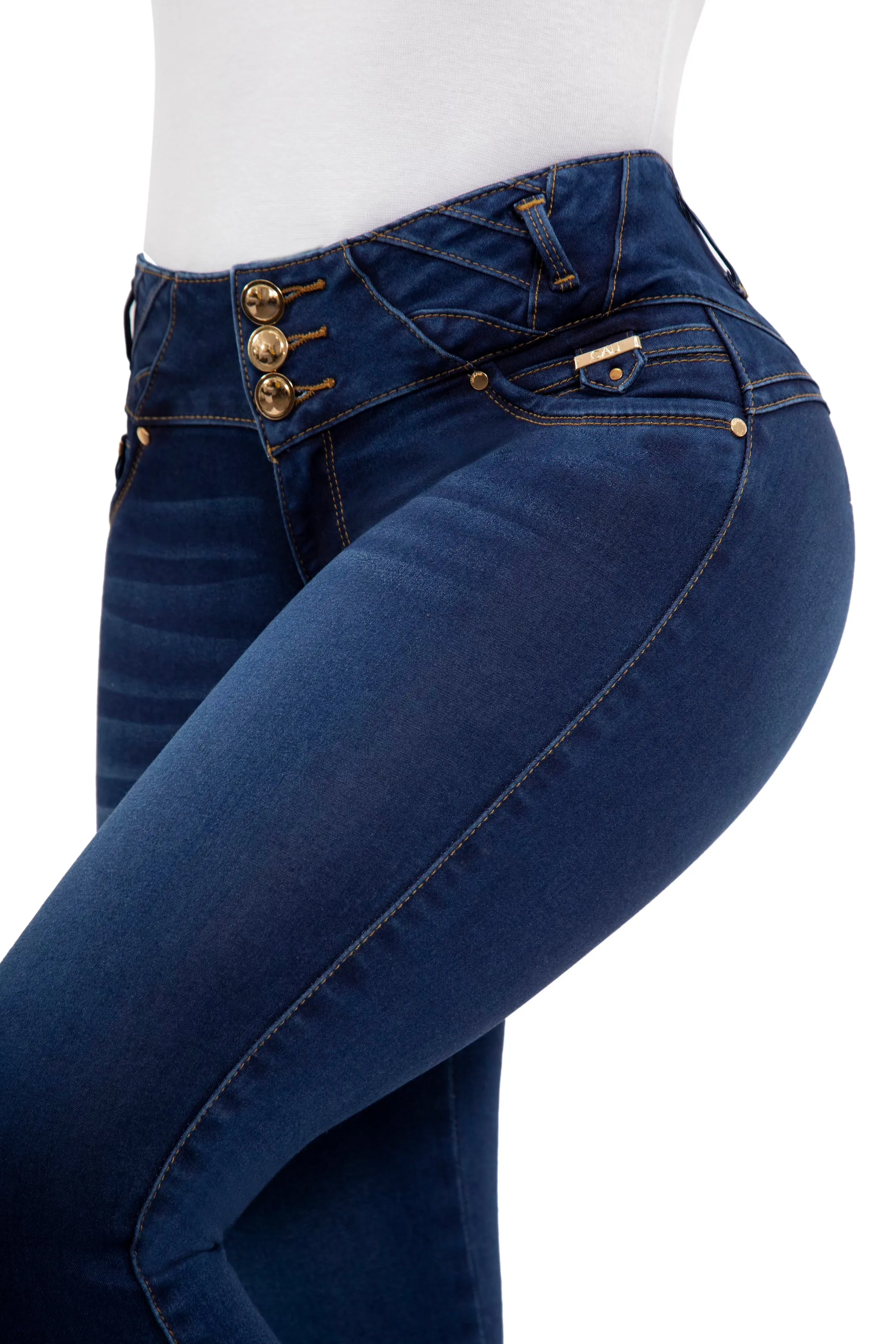 Jeans Levanta Pompa Alessa Oscuro GOLDEN COLLECTION