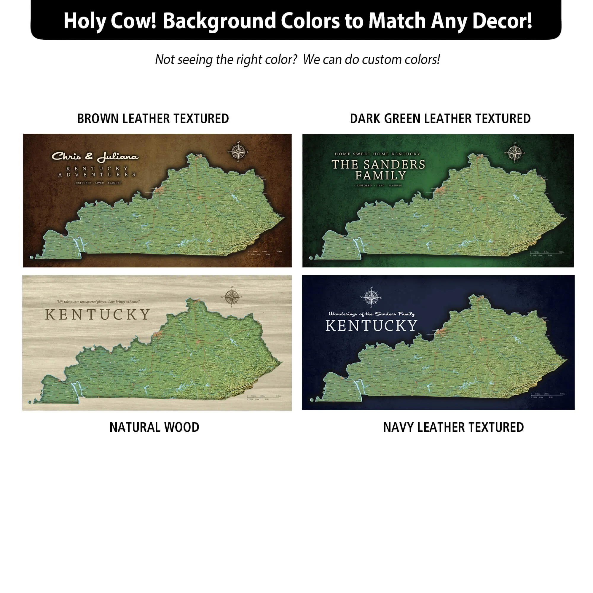 Kentucky Push Pin Terrain Map