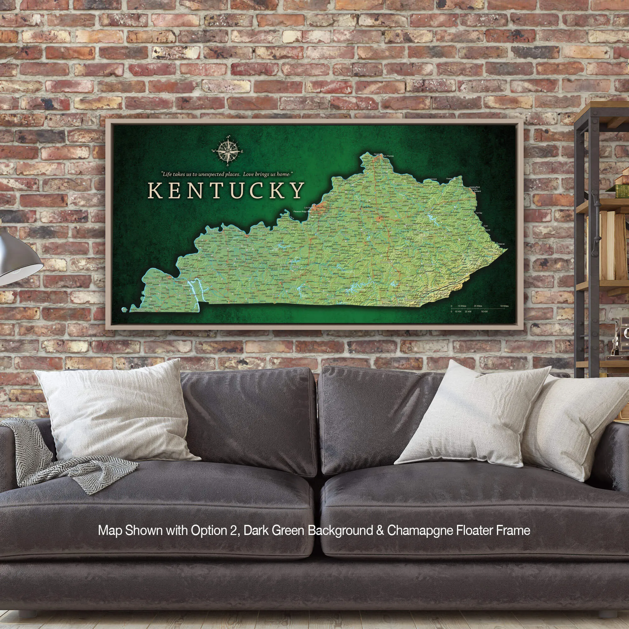 Kentucky Push Pin Terrain Map