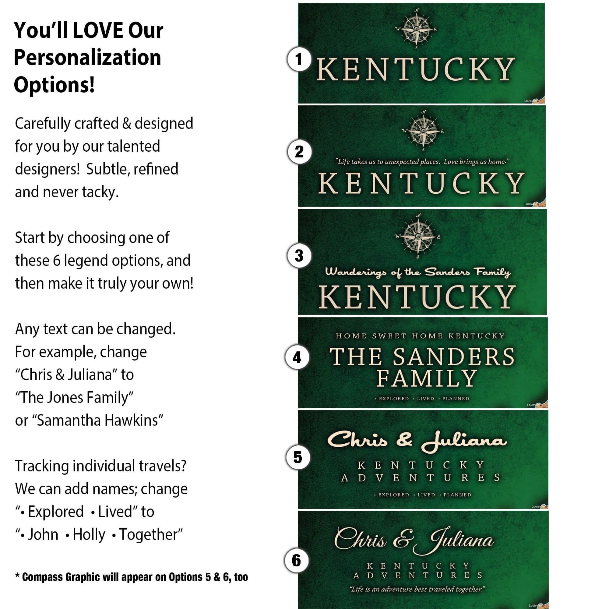 Kentucky Push Pin Terrain Map