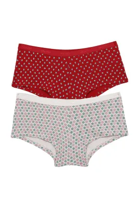 Low Rise Printed Boyshorts (Pack of 2)