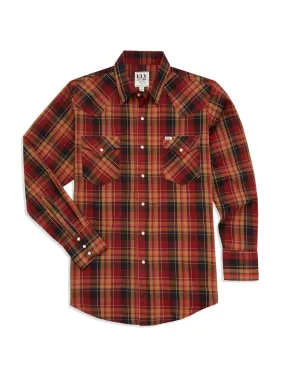 Men's Ely Cattleman Long Sleeve Plaid Western Snap Shirt