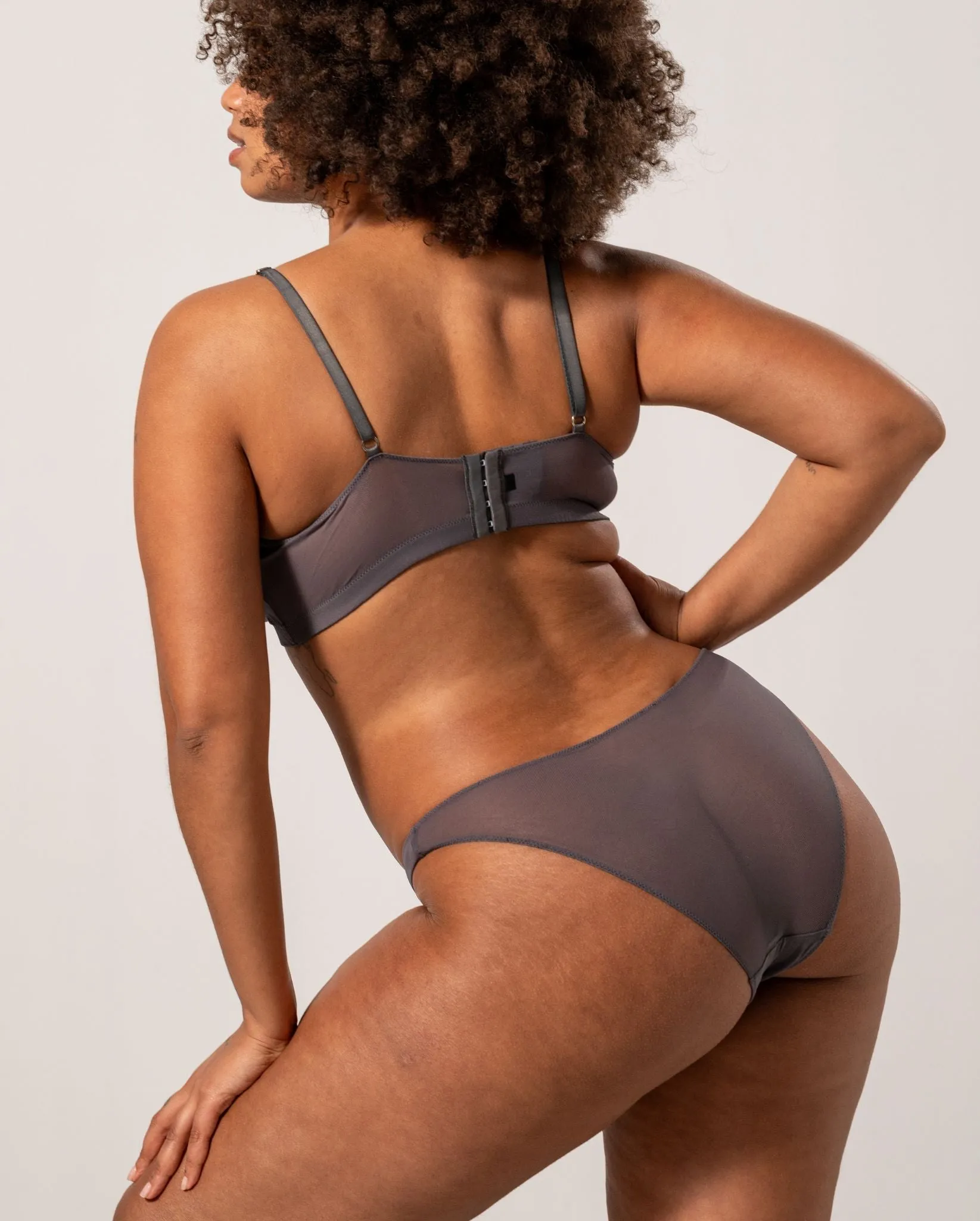 Mesh Bikini Briefs Grey