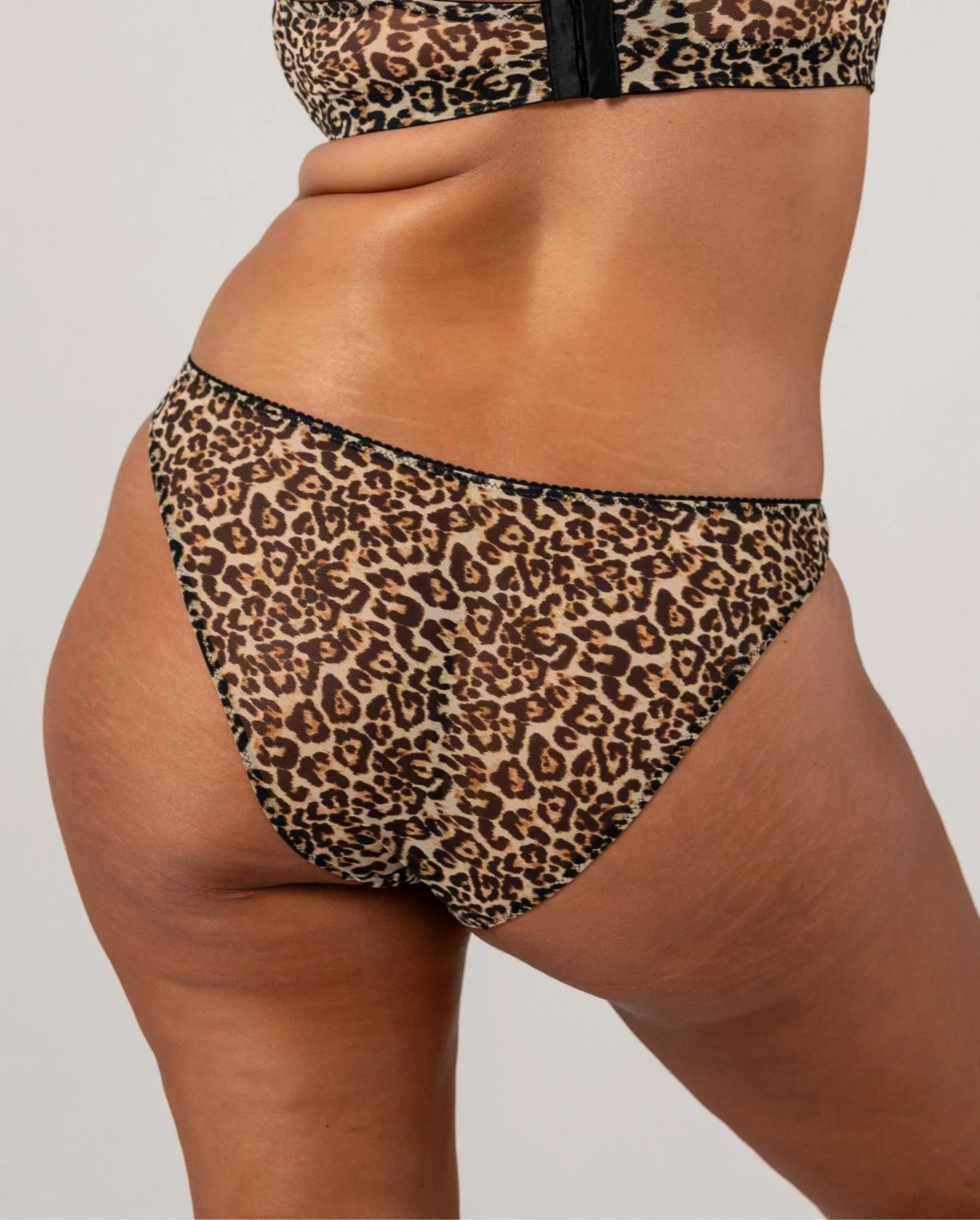 Mesh Bikini Briefs Leopard