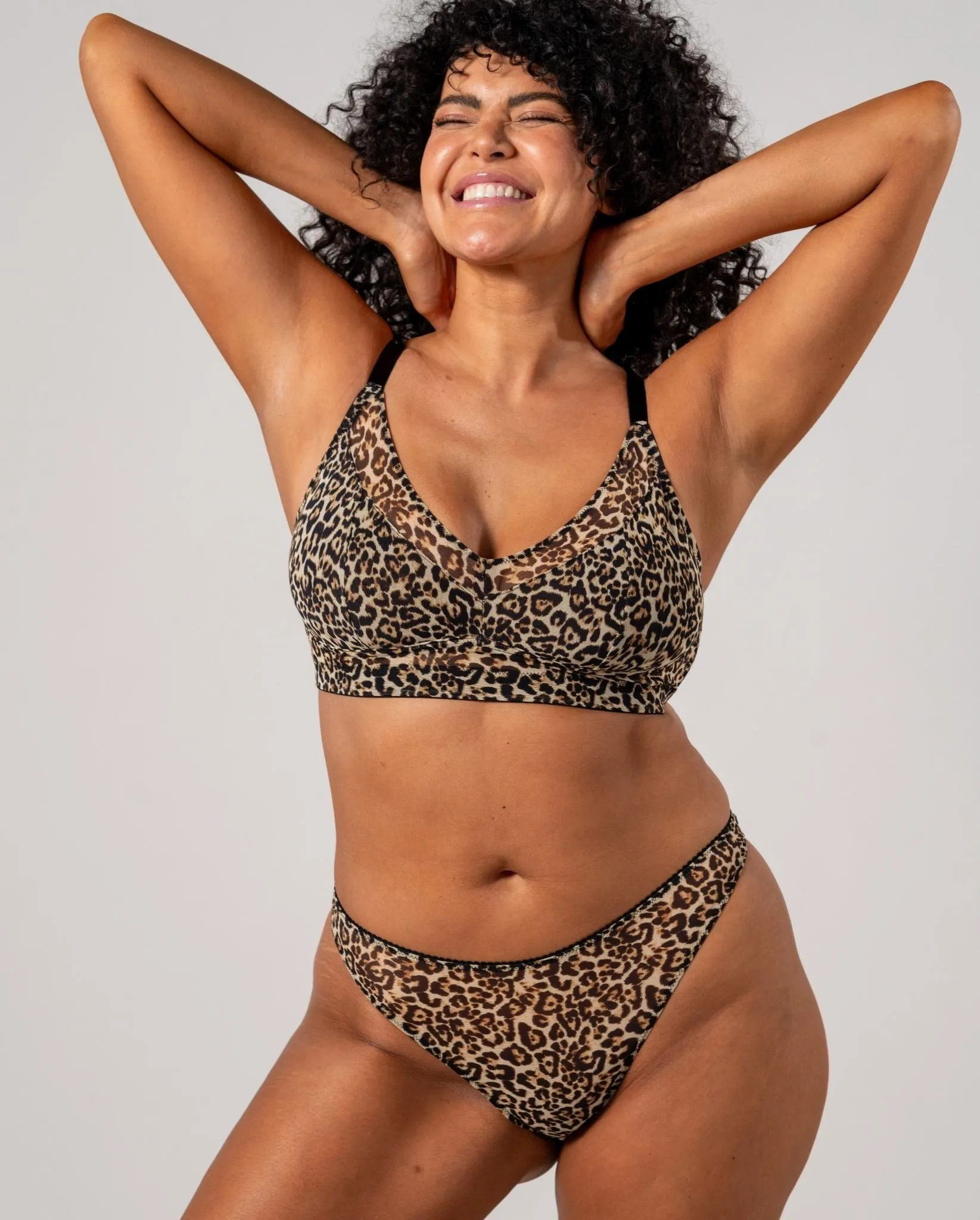 Mesh Bikini Briefs Leopard