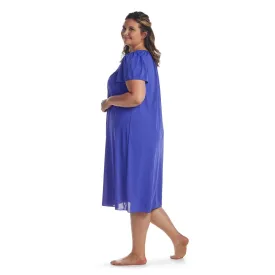 Miss Elaine Essentials Plus Size Long Knit Nightgown Miss Elaine Essentials dark blue