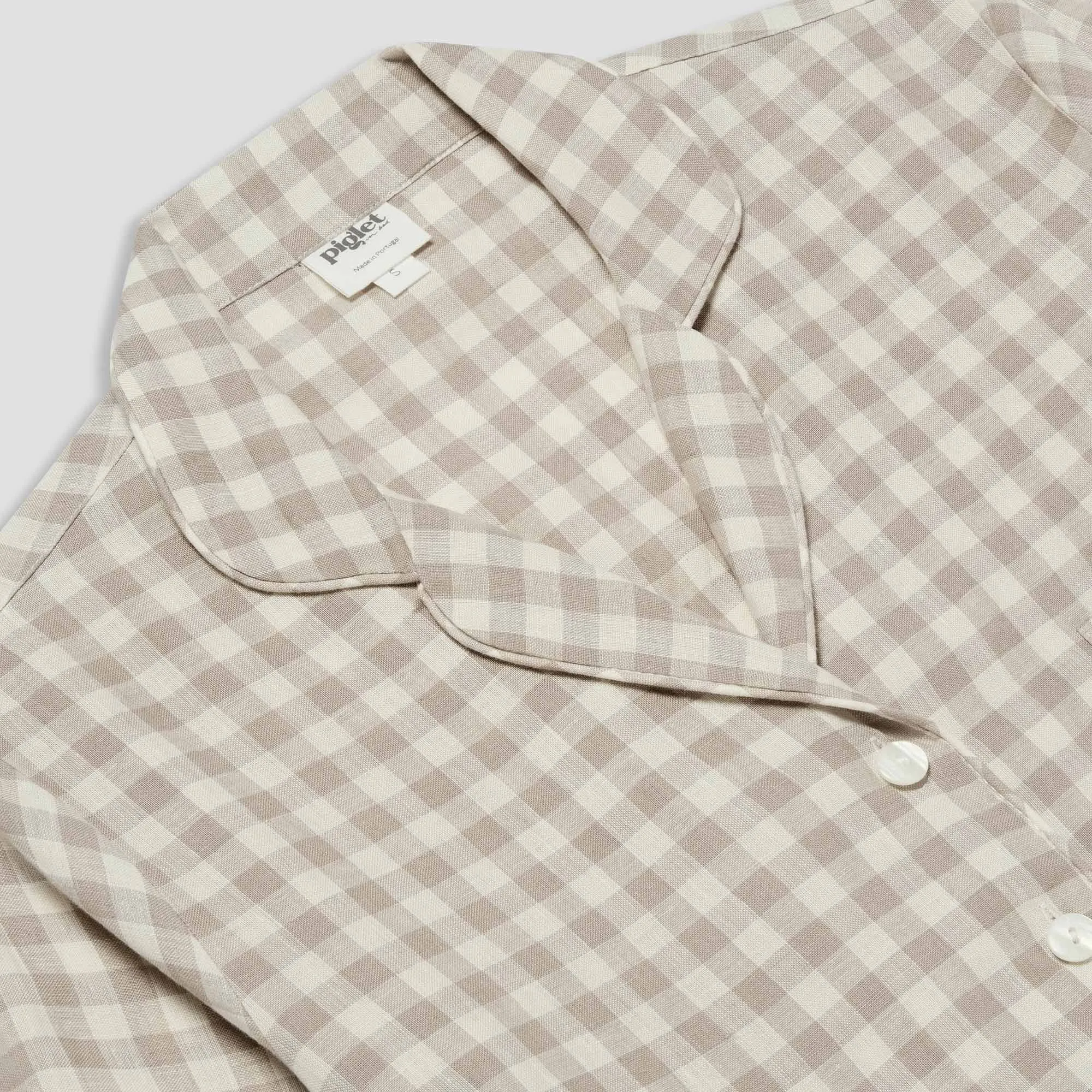 Mushroom Gingham Pyjama Shirt