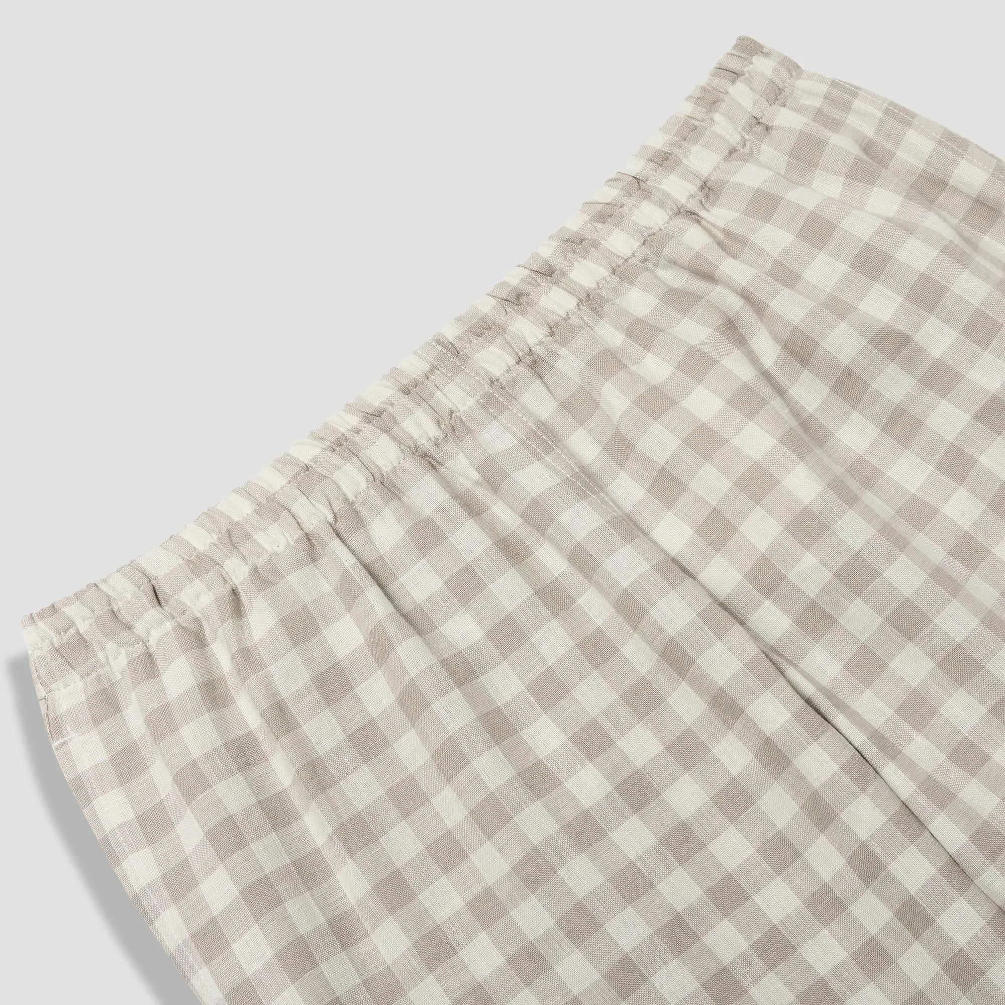 Mushroom Gingham Pyjama Shorts Set