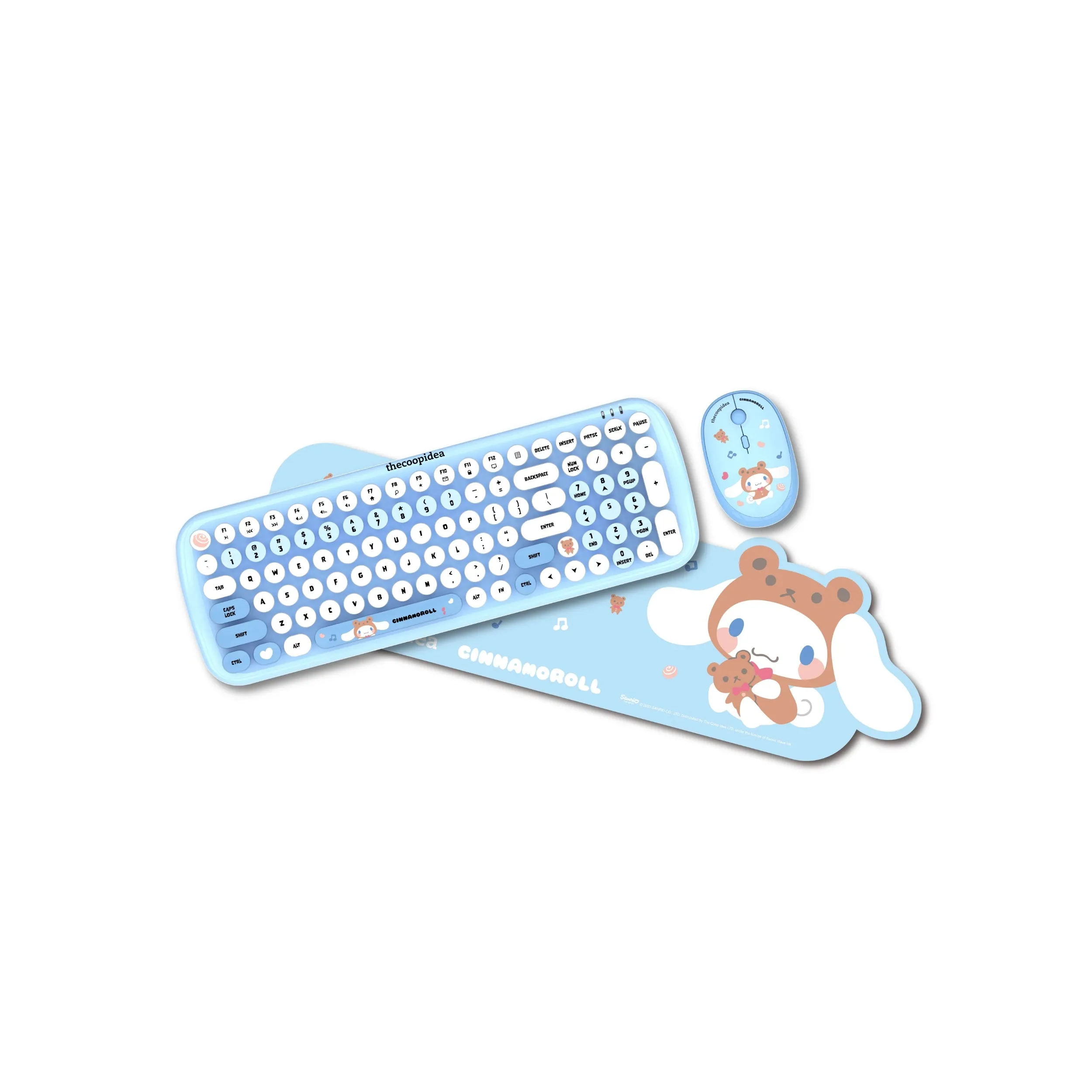 [New Arrival 2023 ] thecoopidea Sanrio TAPPY  Wireless Keyboard & Mouse Set - Little Twin Star /Kuromi /Hello Kitty/Cinnamoroll